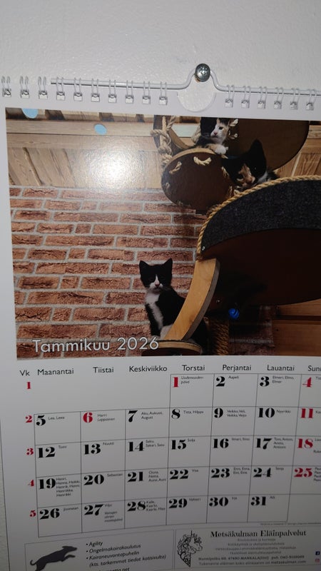 Sein&auml;kalenteri 2026 Kouvolan seudun el&auml;insuojeluyhdistys